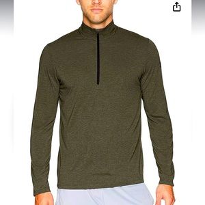 Under Armour Men's Threadborne 1/2 Zip Green Black Light Weight Pull over